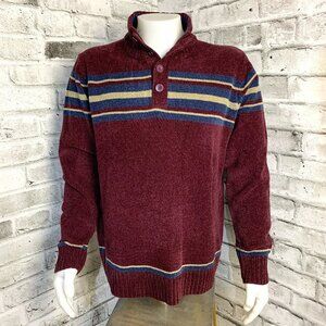 Vintage Denver Hayes Classic Fit 1/4 Button Burgundy Dad Sweater